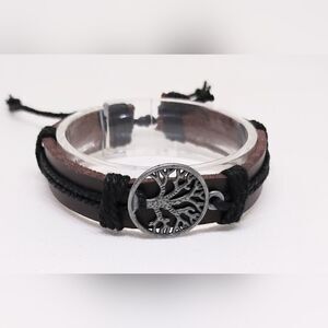 Men's‎ bracelet leather Tree of life new e32